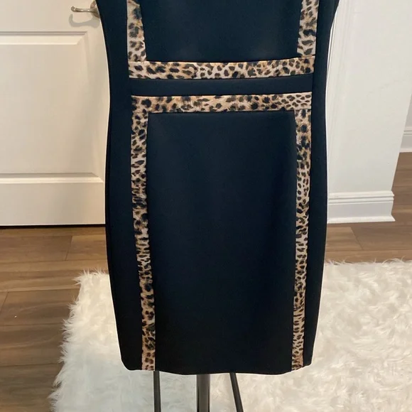 Calvin Klein Animal Print Trim Dress - Picture 3 of 6
